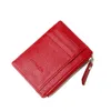 Card Holders Men Wallet Solid Color Pu Leather Zipper Holder Mini Coin Purse Women Small Money Clip Bag Id Badge