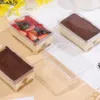 Подарочная упаковка 50Sets Square Clear Mousse Cake Box Dessert Container упаковывать фрукты Tiramisu Box Свадебная вечеринка торт 210 мл кухонного хранения 220922
