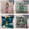 Pillow Lovely Little Girls Cover Decor Cute Cartoon Child Pattern Pillowcase For Sofa Home Super Soft Short Plush Case