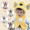 Berets Red Black Hat Scarf Baby Outdoor Pattern Thicken Integrated Protection Set Ear Toddler Wear Hats Splice Girl&Boy Yellow