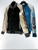 2022 neue Designer-Jacke, modische Flammenstickerei, einreihiger Baseball-Kragen-Design, Luxus-Marken-Herrenjacke