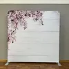 Party Decoration Plum Blossom p￥ vit bakgrund och fransk gr￥ br￤dsp￤nning Tygkuddebakgrund