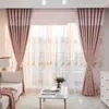Gardin gardiner moderna minimalistiska broderier för vardagsrum och franska fönster i sovrummet