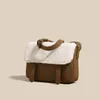 Evening Bags 2022 Korean Fashion Lamb Wool Small Square Summer Shoulder Cap Color Contrast Women s 220922