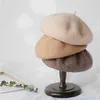 Berets MAXSITI U 2022 Herbst Winter Verbesserte Verdickte Wolle Kappen Für Frauen Vintage Solide Künstlerische Temperament Maler Hut