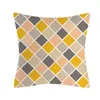 Almohada simple amarillo gris cubierta geométrica para sofá silla sofá cama decoración