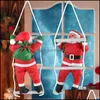 Party Decoration Christmas Santa Claus Climb Climbing Stair Ladder Rope Tree Door Hanging Festival Supplies Decorations Party D Bdebag Dhttv