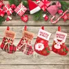 Dekoracja choinki pończochy świąteczny kominek wiszące włochatki worki na prezenty Wesołych Świąt Santa Snowman Bowknot Stockings Ornament TH0395