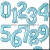 Party-Dekoration, 101,6 cm, Pastell-Babyblau, rosa Folien-Zahlenballon, 1, 2, 3, 4, 5, 6, 7, 8, 9, Geburtstagsparty, Hochzeitsdekoration, Nerdsropebags500 mg DHS8I