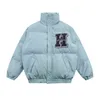 Heren Down Parkas Harajuku Retro Letter Flock Stand Kraagkraag katoenen jas Vrouwen en mannen ins Lovers Dikke broodjack T220928