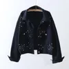 Women's Jackets Spring Autumn Fashion Diamonds Denim Jacket Women Outerwear Loose Short Jeans Coat Female Chaquetas Mujer Woman Cloth