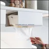 Tissue Boxes Napkins Wall Mounted Kitchen Paper Towel Holder Bathroom Punch- Storage Rack Hook Box Drop Delivery 2021 Home Yydhhome Dhhh4