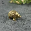 Garden Decorations A Couple Of Solid Pure Copper Hedgehog Figurines Miniatures Small Ornaments Retro Brass Animal Tea Pet Decoration Gift