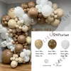 Decoraciones navideñas 124 unidsset Globo de café blanco Guirnalda Arco Kit Globos beige para cumpleaños Día de San Valentín Decoración de boda Baby Shower 220921