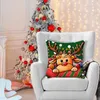 Kuddefodral Happy Year 2023 God juldekorationer för Home Santa Elk Sofa Ornament Cushion Cover 45x45cm