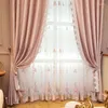 Rideau léger luxe nordique princesse vent rose baie fenêtre