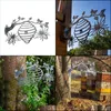 Party Decoration Metal Bee Hive Garden Beehive Silhouette Home Outdoor Yard Tree Wall Art Hanging Branch Decorative Ornam Packing2010 Dhtew