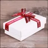Andere Mode weiße schicke Papier Geschenkbox für Halskette Ringarmband Pappe mit großem roten Band Bogen Drop Lieferung 2021 J Bdejewelry Dhuls