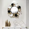 Figuritas decorativas estilo minimalista decoración de pared fondo de espejo sala de estar colgante de hierro forjado