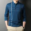 Men's Polos High End Designer Fashion Brand Polo Shirt Black Striped Korean Top Quality Casual Long Sleeve Tops Clothes 220922