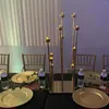 Parti dekorasyon 12 kafa altın metal mum standı şamdan tutucular düğün kolları şamdan masa centerpieces gelin duş dekor