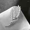 Broszki błyszczącego krinestonu złota koloru nadrujka broch liście piny kryształowe uszy pszenicy dla kobiet akcesoria biżuterii brosze