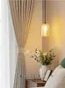 Tende per tende per soggiorno Camera da letto Nordico Moderno Minimalista Ins Wind Hollow Intagliato Pizzo Cotone E Lino Jacquard