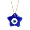 S3229 Turkiet Star Heart Glass Evil Eye Halsband för kvinnor Blue Eyes Pendant Choker Halsband