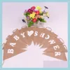 زخرفة الحفلات 11pcs علق القلب علامات خمر سلسلة Jute Hessian Bunting لافتة لالتقاط عيد ميلاد الطفل تسليم 20 mxhome dhjga