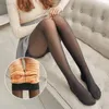 Femmes chaussettes faux collants translucides bas thermiques chaud hiver polaire pour épaississement Thermo collants effet Transparent