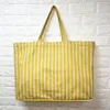 Vertical Striped Shoulder Bags Japan Style Canvas Fahion Casual Basket Bag