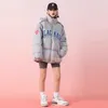 Męska pucha parkas wyściełana kurtka z kapturem parka men list haft haft hip hop streetwear zima casualna retro ciepła bawełniana płaszcz Kobiety 220922