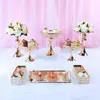 Bakeware Tools 8pcs Gold And Silver Mirror Cupcake Stand Crystal Metal Creative Home Large Fruit Plate Basket Set Cake Tool