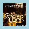 Decorazione per feste LED bar neon Sign Light per KTV Snack Shop Decorazioni succo di succo lettere Tube Deliverità parete Natale 2021 Hom Bdebag Dhuh1