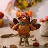Fournitures festives, décorations de poupée de dinde de Thanksgiving pour la maison intérieure avec des chapeaux en peluche, table d'animaux