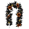 Fall Garlands Maple Leaf 180cm Black Hanging Vine Artificial Autumn Foliage Garland Halloween Thanksgiving Decor for Home Wedding Fireplace Party