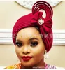 Berets 2022 وصلت غطاء محرك السيارة للنساء إكسسوارات أغطية الرأس مطوية قبعة African Moslin Troupans Auto Gele Wrap Ready Wear