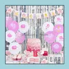 Décoration de fête 2 Pack Po Booth Toile de fond Feuille métallique Rideau Tinsel Bachelorette Fond pour mariage anniversaire bébé Sho Yydhhome Dhyqu