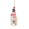 Juldekorationer älg Santa Claus Snowman Wood Pendant Tree Decoration 2022 för hemtordörrfönster