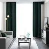 Cortina verde gris cortinas opacas para sala de estar dormitorio tratamientos de ventana modernos persianas cortinas acabadas Color sólido decoración del hogar