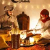 Party Decoration Wood Ramadan Advent Calendar Eid DIY Countdown Cabinet Moon Star Lights Table Prydament