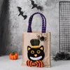 Nieuwe unieke stijlen Halloween Party Festivals Decoraties met hoeden Ronde Mini Tote Bag Children's Candy Prop Gift Pumpkin Skull Witch Black Cat Bag