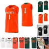 Sj NCAA College Miami Hurricanes Basketball Jersey 4 Keith Stone 5 Harlond Beverly 10 Dominic Proctor 11 Anthony Walker Cousu sur mesure