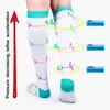 Calcetines para hombres compresión para venas varicosas mujeres hombres alivio de la pierna dolor de rodilla altas