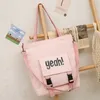 5pcs şeyler çuvallar kadın tuval evet mektup patchwork renk dikey bölüm çapraz bag