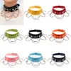 Exotische nachtclub PU lederen kraag chokers verstelbare o-ring ketting choker ketting nekring voor vrouwen mode sieraden