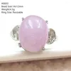 Cluster Rings Natural Purple Kunzite Justerbar Ring Woman Gemstone Cat Eye Fashion 925 Sterling Silver Jewelry5686341