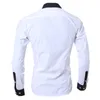 Camisas casuais masculinas Business Black Style Fashion Personalidade Slim Lapeel Macho Macho Cloth Sleeved Top Blouse 220922