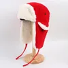 Basker vinter hattar kvinna 2022 ushanka sovjet armé ryska bombplan hatt öronflapp varm faux päls fluffig röd skid snö mössa