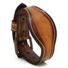 Couro de gado relógio forma pino fivela cinto pulseira manguito ajustável pulseira para homens mulheres moda jóias